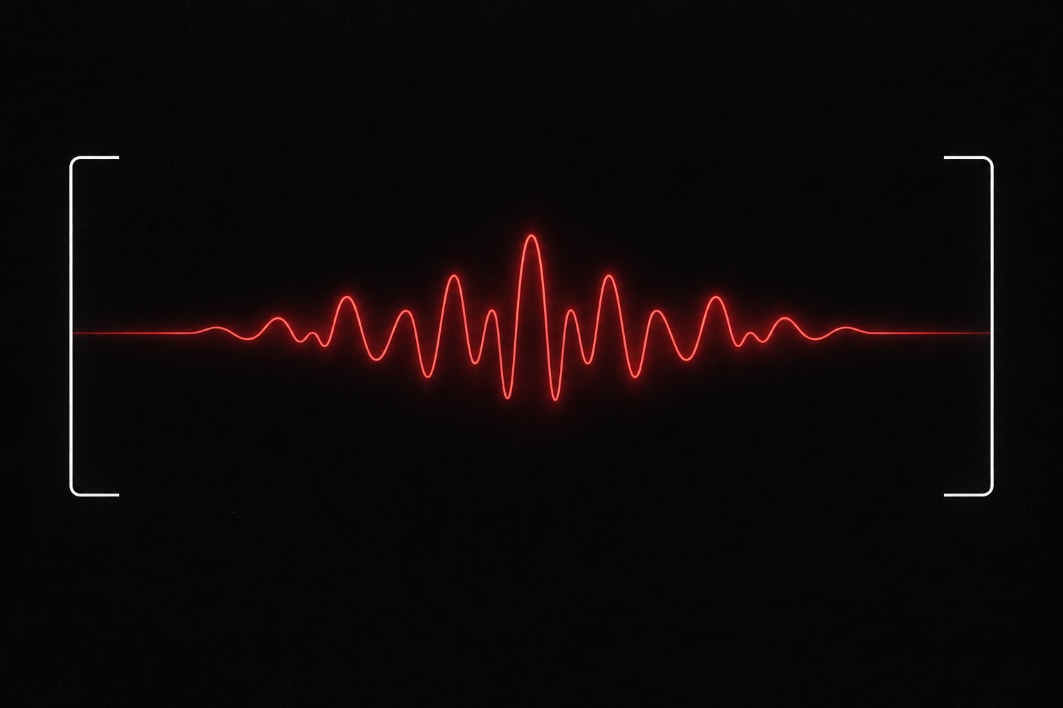 A red sound wave between two brackets, representing work that runs before and after the live call.